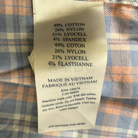 Faherty Long Sleeve Button Up Blue, Pink, White Plaid Size Large - Picture 8 of 9